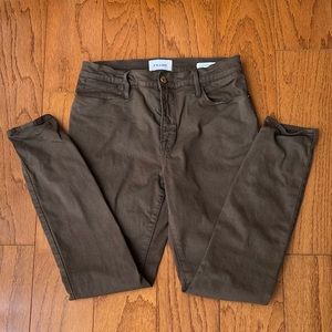 Frame Le High Skinny Army Green Jeans Military Coated Womens 28